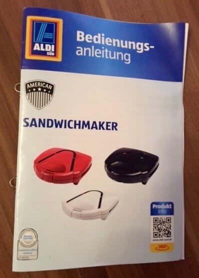 Bedienungsanleitung des Sandwichmakers